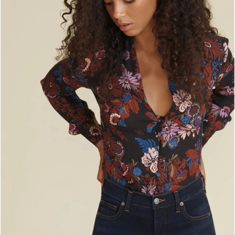Veronica Beard Angelica Floral Blouse Size 2